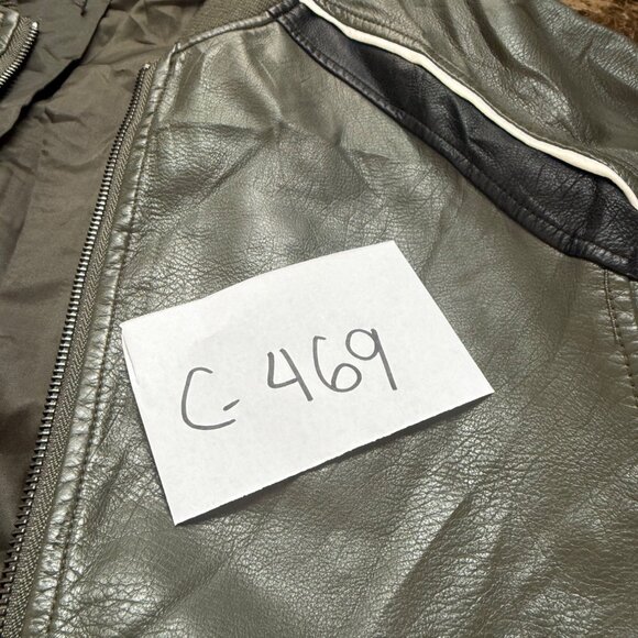 Joes Ss Collection Womens Faux Leather Bomber Jacket Size S Olive Green - Picture 9 of 9
